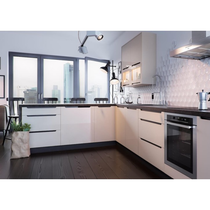 Ensemble Cuisine en L GOYA PREMIUM LINE blanc sur mesure