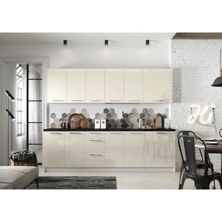 Ensemble Cuisine ALVICO PREMIUM LINE beige 210 cm