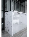 Ensemble Cuisine en L ALVICO PREMIUM LINE blanc brillant