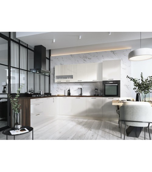 Ensemble Cuisine en L ALVICO PREMIUM LINE blanc mat