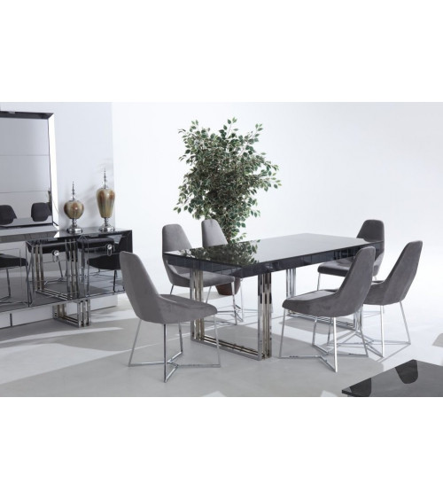 Comedor  completo SET negro y gris