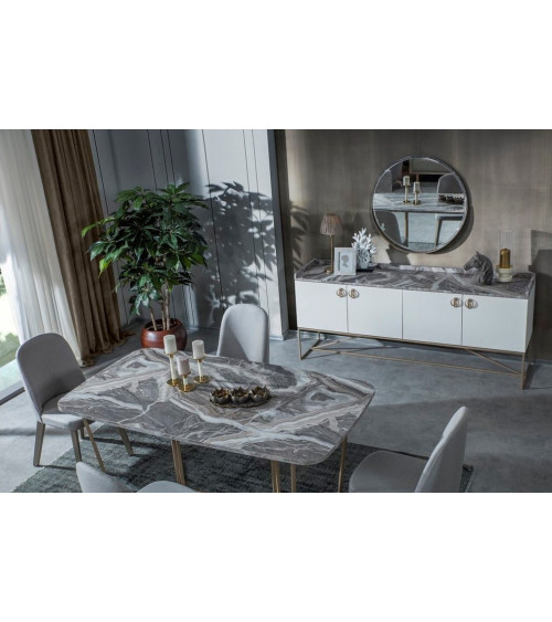 Comedor completo LOFT GOLD y efecto marmol