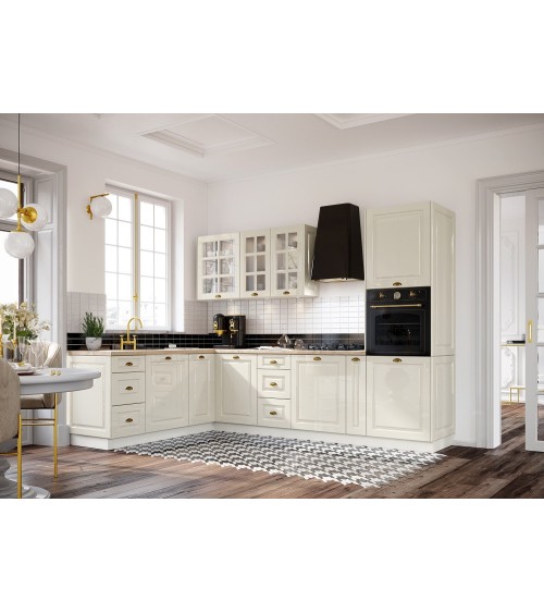 Ensemble Cuisine en L ALINA PREMIUM LINE crème sur mesure