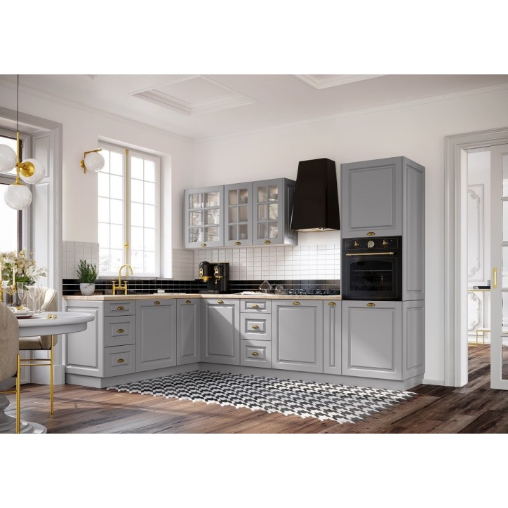 Ensemble Cuisine en L ALINA PREMIUM LINE gris sur mesure