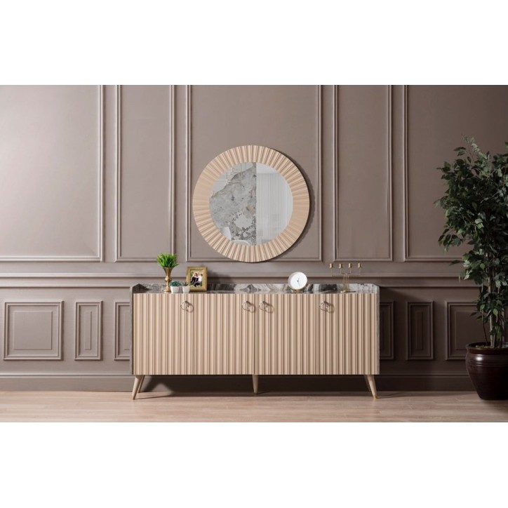Comedor completo ORENDA con 4 sillas, cappuccino
