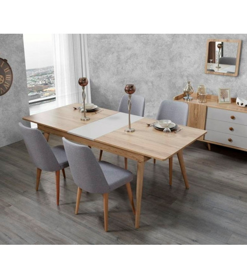 Comedor completo TOKYO con 4 sillas, crema