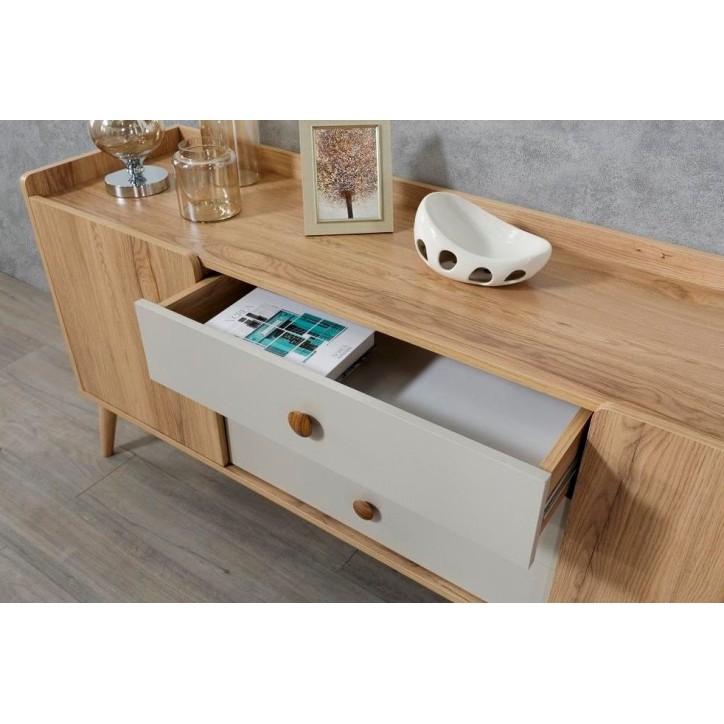 Comedor completo TOKYO con 4 sillas, crema