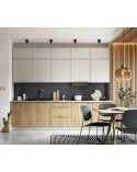Ensemble Cuisine ZOYA TREND LINE blanc-bois 300 cm sur mesure