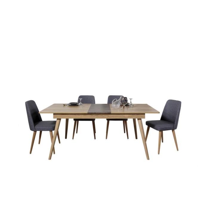 Comedor completo TOKYO con 4 sillas, marrón oscuro Comedor completo TOKYO con 4 sillas, marrón oscuro