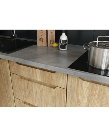 Ensemble Cuisine ZOYA TREND LINE blanc-bois 300 cm sur mesure