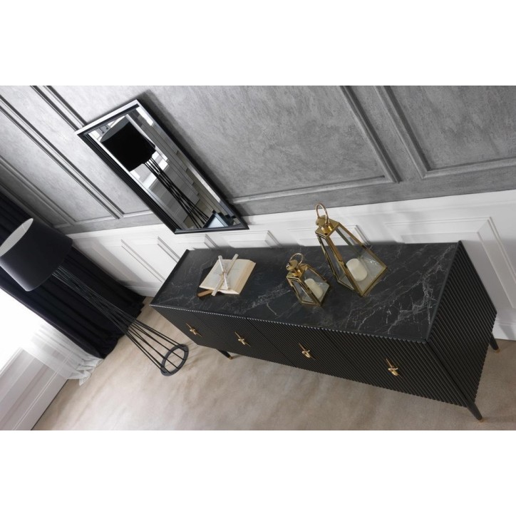 Comedor completo CREO con 4 sillas, negro