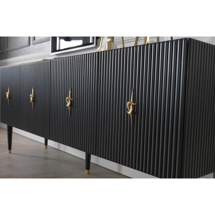 Comedor completo CREO con 4 sillas, negro
