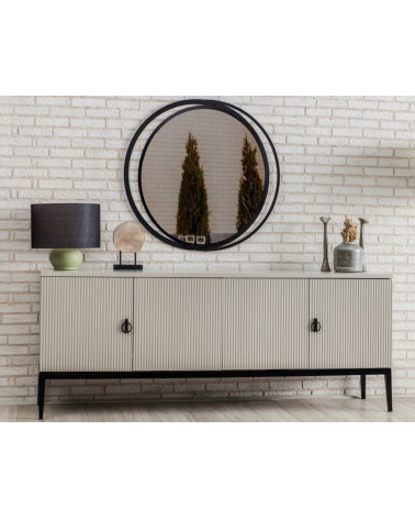 Comedor completo MARE con 4 sillas negro y crema