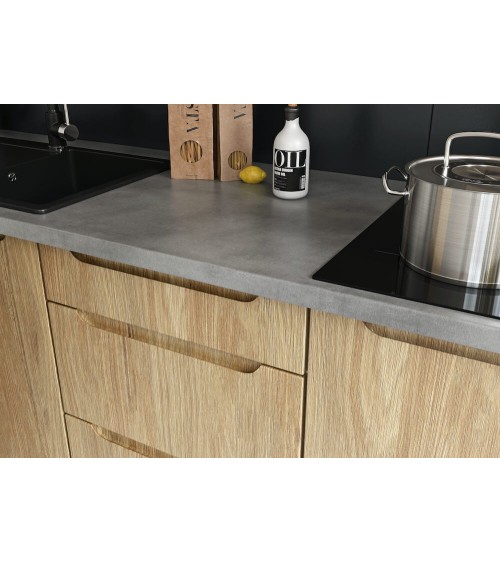 Ensemble Cuisine en L ZOYA TREND LINE blanc-bois sur mesure