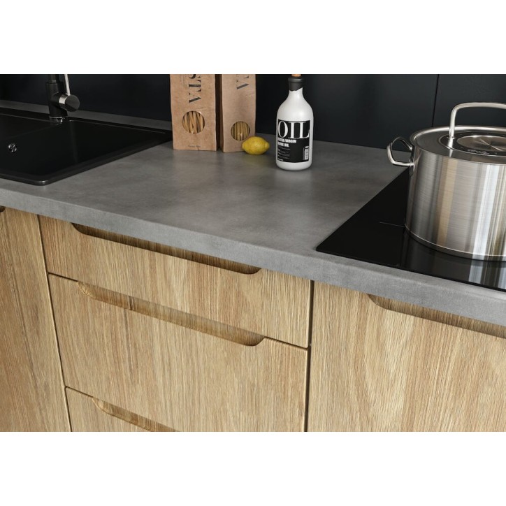 Ensemble Cuisine en L ZOYA TREND LINE blanc-bois sur mesure Ensemble Cuisine en L ZOYA TREND LINE blanc-bois sur mesure