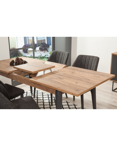 Comedor completo MEDULA 752 con 4 sillas madera y gris
