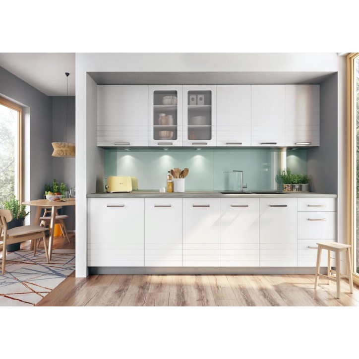 Ensemble Cuisine PAULA CLASSIC LINE blanc mat 210 cm