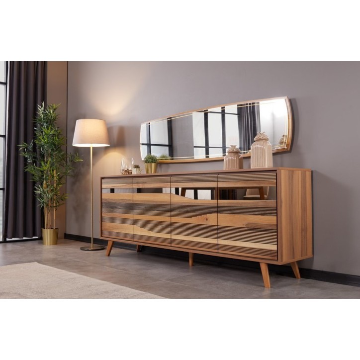 Comedor completo CLASS con 4 sillas, nogal
