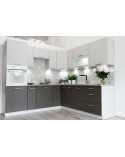 Ensemble Cuisine en L PAULA CLASSIC LINE gris mat 410 cm