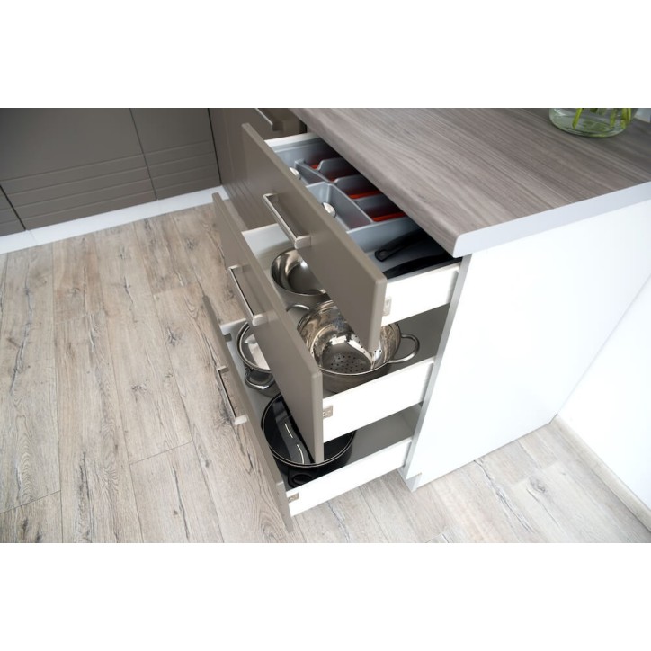 Ensemble Cuisine en L PAULA CLASSIC LINE gris mat 410 cm Ensemble Cuisine en L PAULA CLASSIC LINE gris mat 410 cm