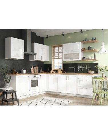 Ensemble Cuisine en L NATALIA CLASSIC LINE blanc brillant 330 cm