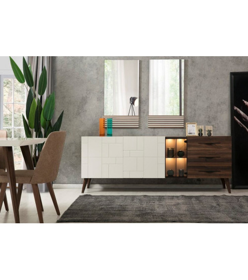 Comedor completo ASO con 4 sillas, crudo