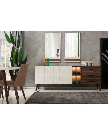 Comedor completo ASO con 4 sillas, crudo