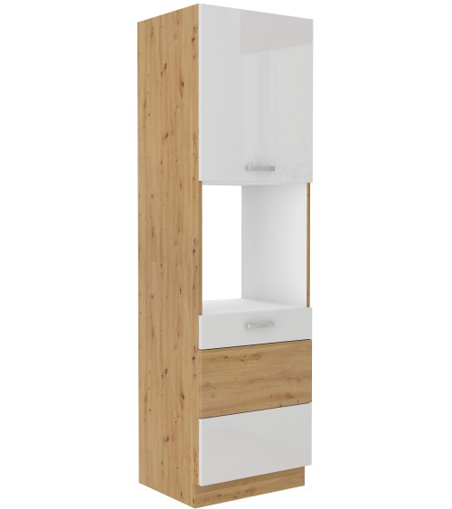 Ensemble cuisine en L-ARTISAN blanc brillant/chêne artisan 285x110 cm