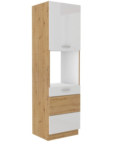 Ensemble cuisine en L-ARTISAN blanc brillant/chêne artisan 285x110 cm