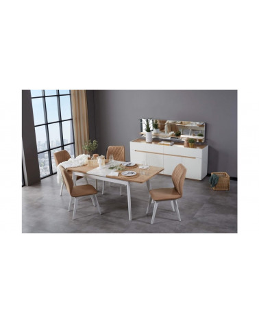 Sala da pranzo LYRE in bianco e legno