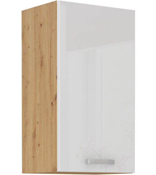 Ensemble cuisine en L-ARTISAN blanc brillant/chêne artisan 285x110 cm