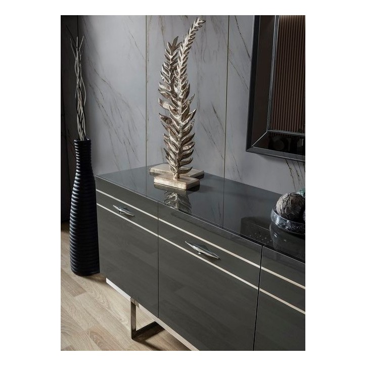 Comedor completo SUISSE con 4 sillas gris
