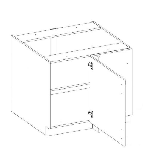 Ensemble cuisine en L-ARTISAN blanc brillant/chêne artisan 285x110 cm