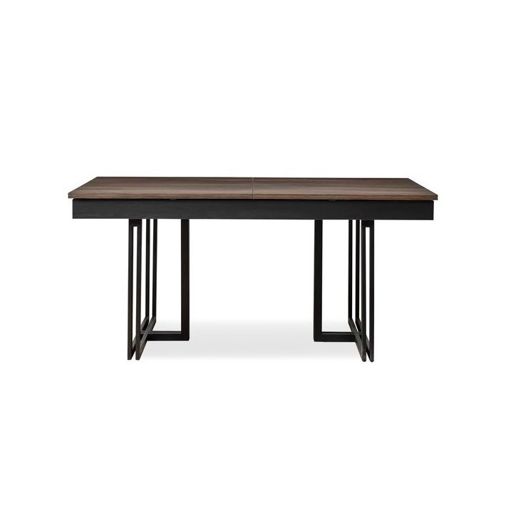 Comedor completo ARAL con 2 sillas y 1 banco, madera y negro Comedor completo ARAL con 2 sillas y 1 banco, madera y negro