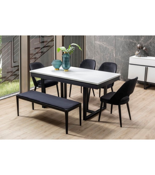ARAL eetkamer Wit - zwart