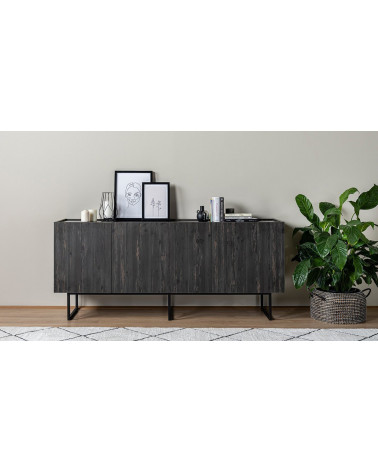 Sala da pranzo SCURO nero, effetto legno ed effetto marmo