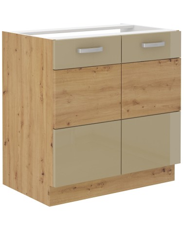 Ensemble cuisine ARTISAN cappuccino brillant/chêne artisan 250 cm