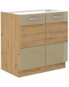 Ensemble cuisine ARTISAN cappuccino brillant/chêne artisan 250 cm