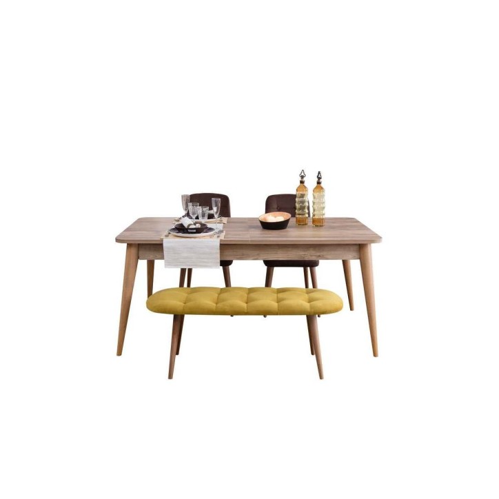 Comedor completo LUNA con 4 sillas, nogal