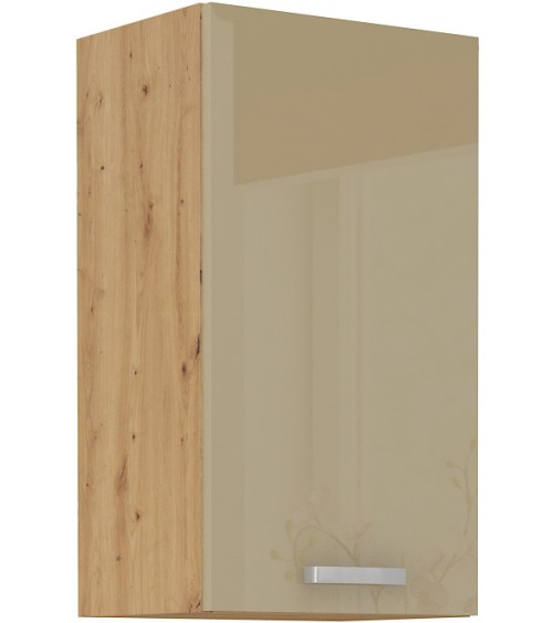 Ensemble cuisine en L ARTISAN cappuccino brillant/chêne artisan 285x110 cm