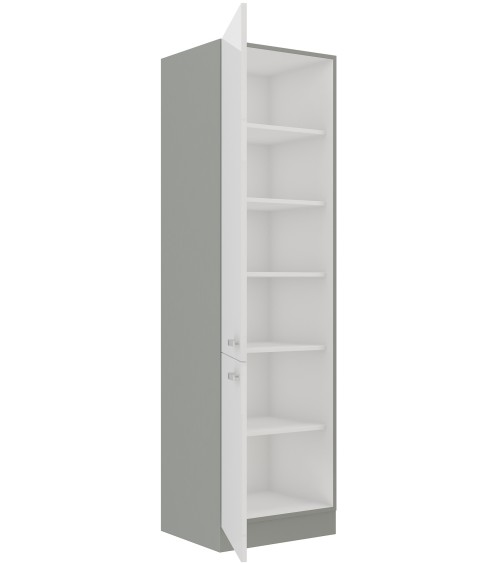 Ensemble cuisine en L BIANCA blanc brillant/gris platine