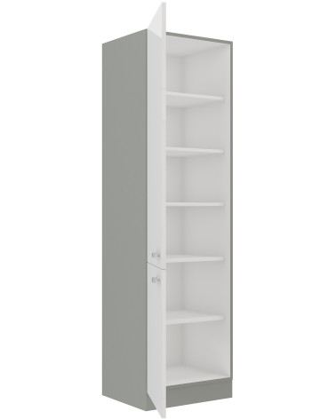 Ensemble cuisine en L BIANCA blanc brillant/gris platine