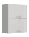 Ensemble cuisine en L BIANCA blanc brillant/gris platine