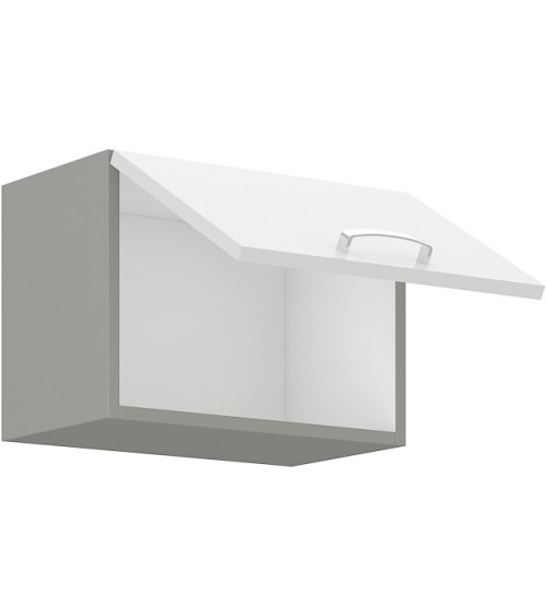 Ensemble cuisine en L BIANCA blanc brillant/gris platine