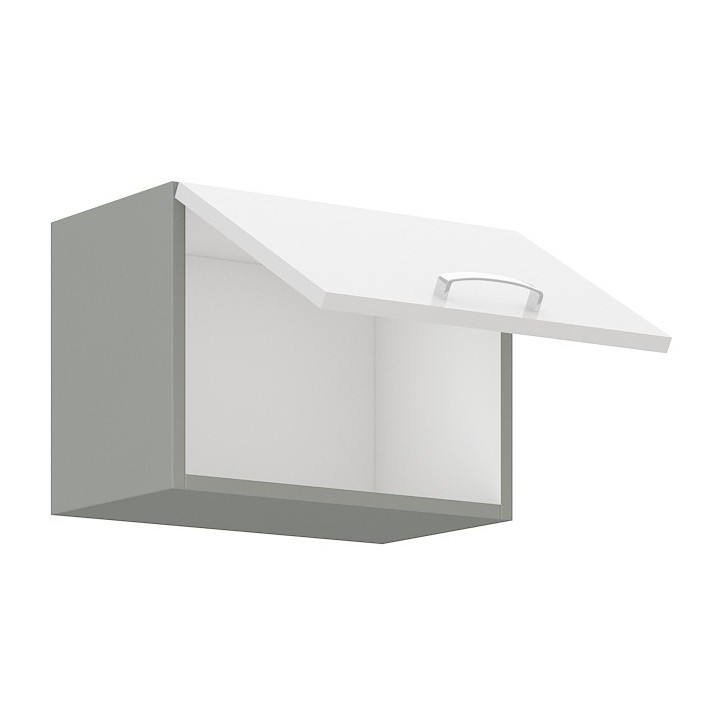 Ensemble cuisine en L BIANCA blanc brillant/gris platine