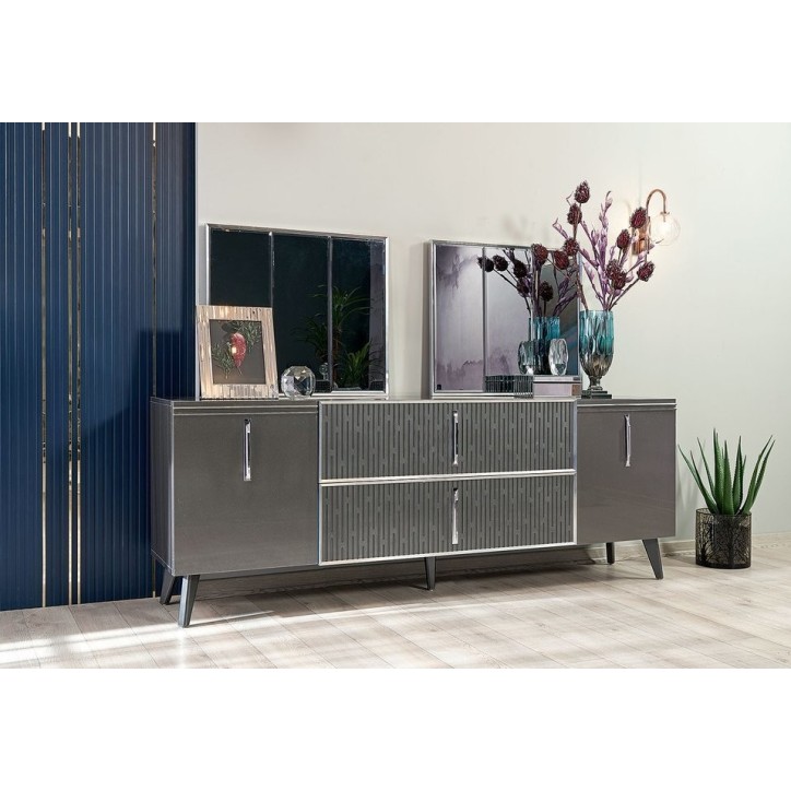 Comedor completo AQUA con 4 sillas antracita