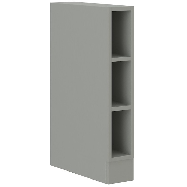 Ensemble cuisine en L BIANCA blanc brillant/gris platine