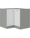 Ensemble cuisine en L BIANCA blanc brillant/gris platine