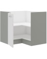 Ensemble cuisine en L BIANCA blanc brillant/gris platine