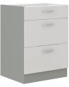 Ensemble cuisine en L BIANCA blanc brillant/gris platine